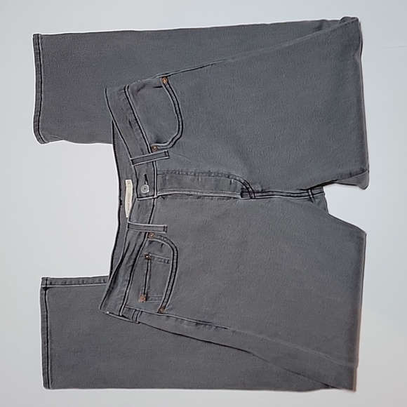 Levis Wedgie Straight Denim Jeans Pants Button Fly Ankle High-Rise Gray 30 - Picture 4 of 11